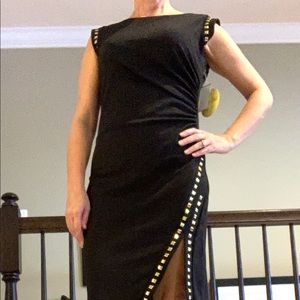 Black and Gold Trim Cocktail Dress